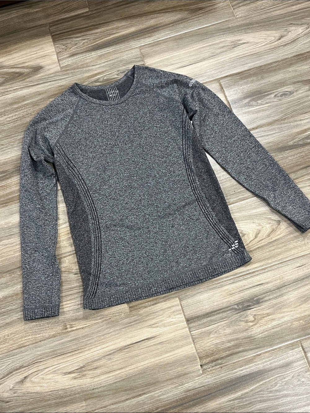 bcg Gray Seamless Crew Neck Athletic Sweater